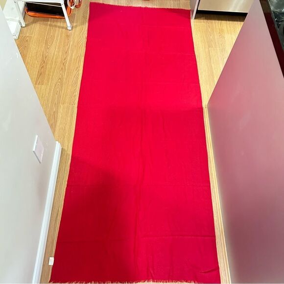 VINTAGE GALLERIA RED STUDDED CASHMERE SCARF MADE IN ITALY - Picture 2 of 10